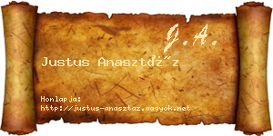 Justus Anasztáz névjegykártya